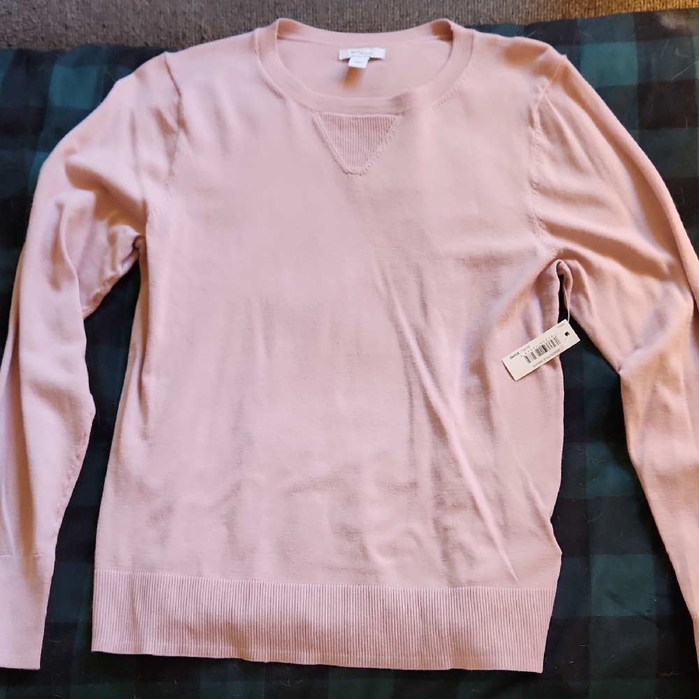 Daily Ritual Women's Light Pink Crew Neck Sweater